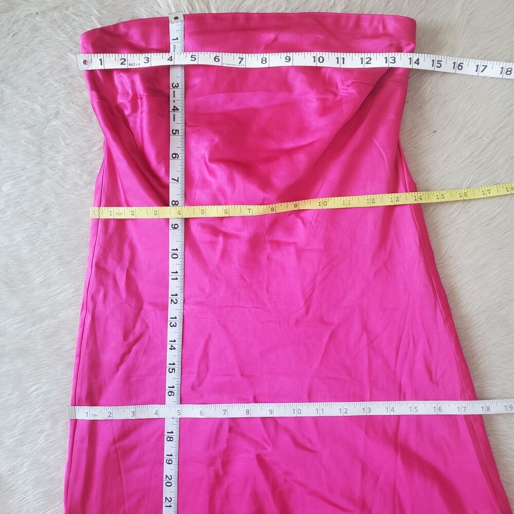 NWT French Connection Satin Midi Dress Size Small Pink Strapless Cowl Back $158 - Picture 7 of 10